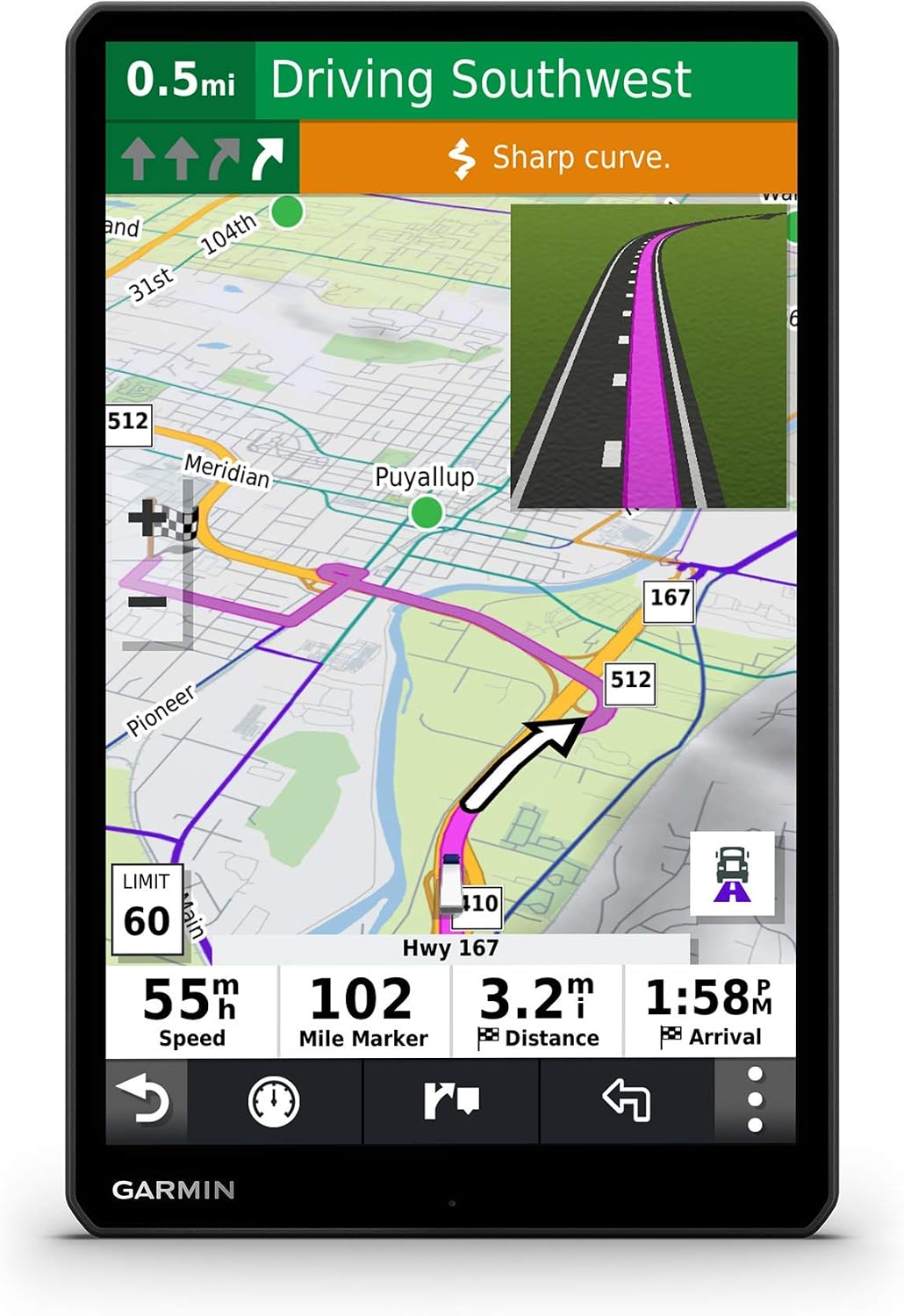 Garmin - dezl OTR800 8 inches GPS Truck Navigator - Black (Renewed)