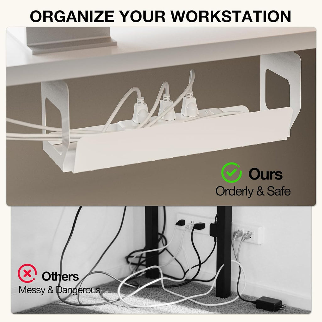Muvai 71 Inch L Shaped Standing Desk Adjustable Height with Cable Management Tray,Gaming Electric Corner Standing Desk, Sit Stand Computer Table with Reversiable Splice Board, White