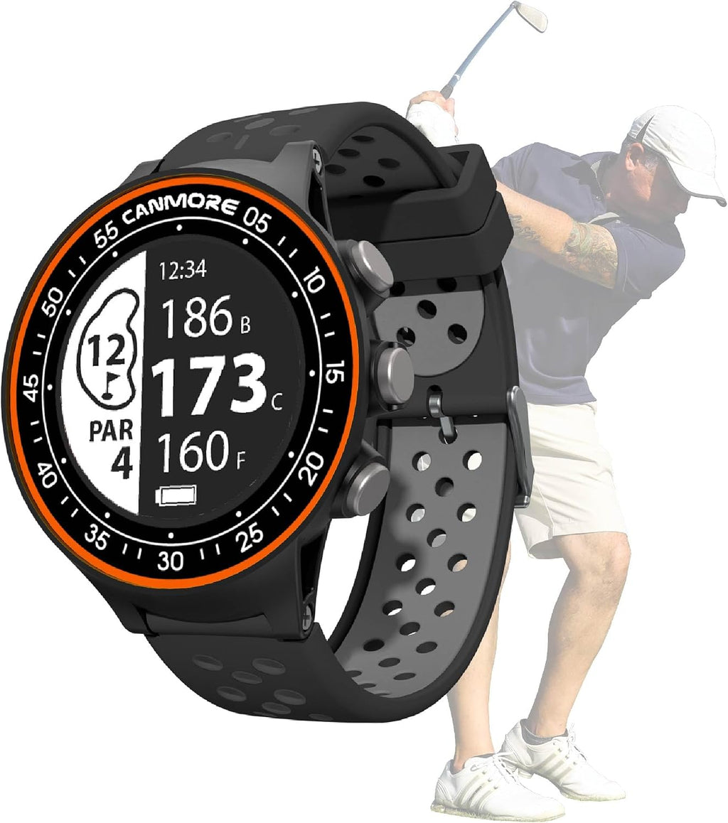 CANMORE TW411 Golf GPS Watch with Fitness Tracker, 41,000+ Free Preloaded Worldwide Course, Upgraded IC Chip, Orange