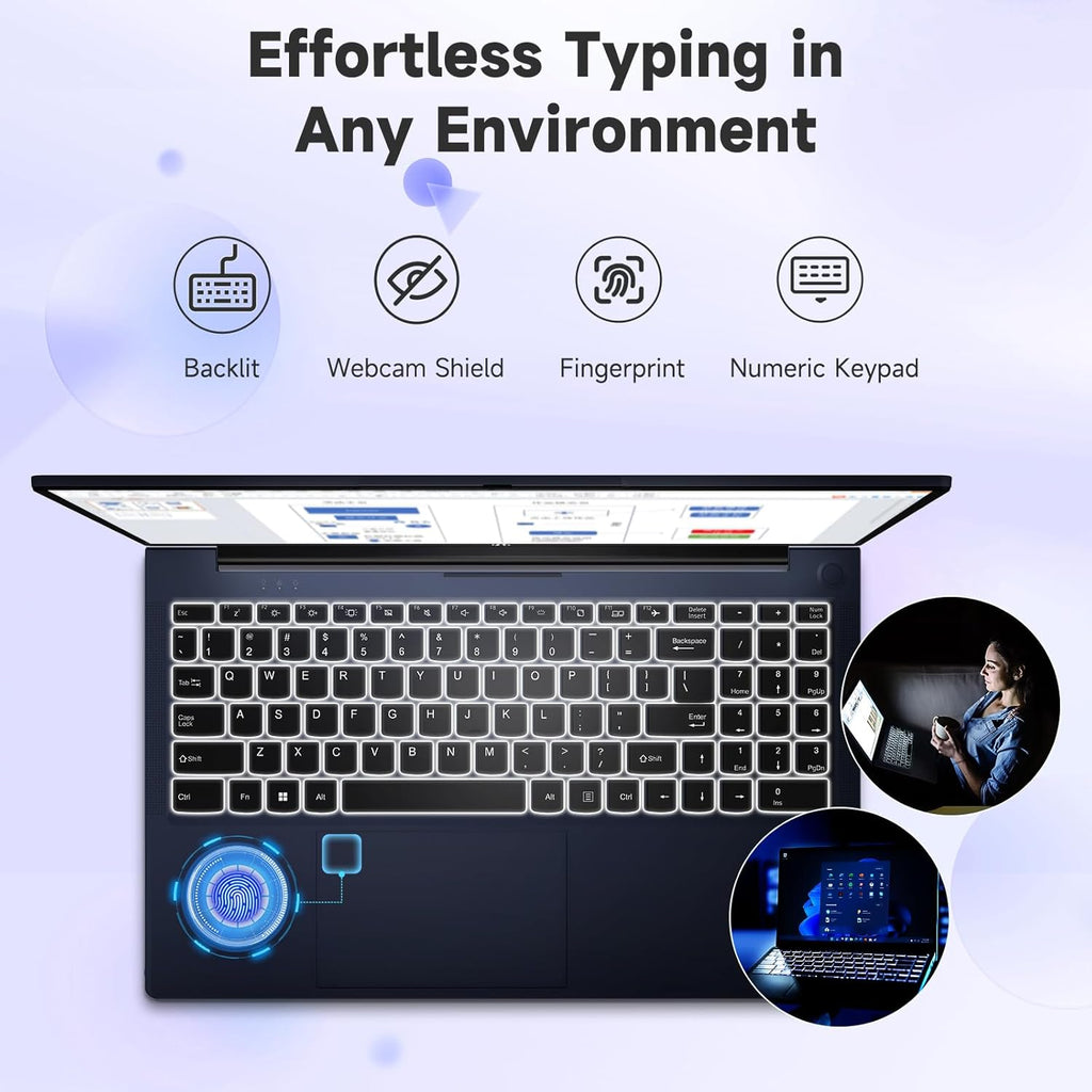 NIMO 15.6' FHD Laptop, Intel 6 Core i3-1215U Processor Up to 4.4 GHz (Beats R5 7520U) 8GB RAM 128GB SSD Computer with 65W Type-C 180° Viewing Wi-Fi 6 HDMI, Portable for School and Work