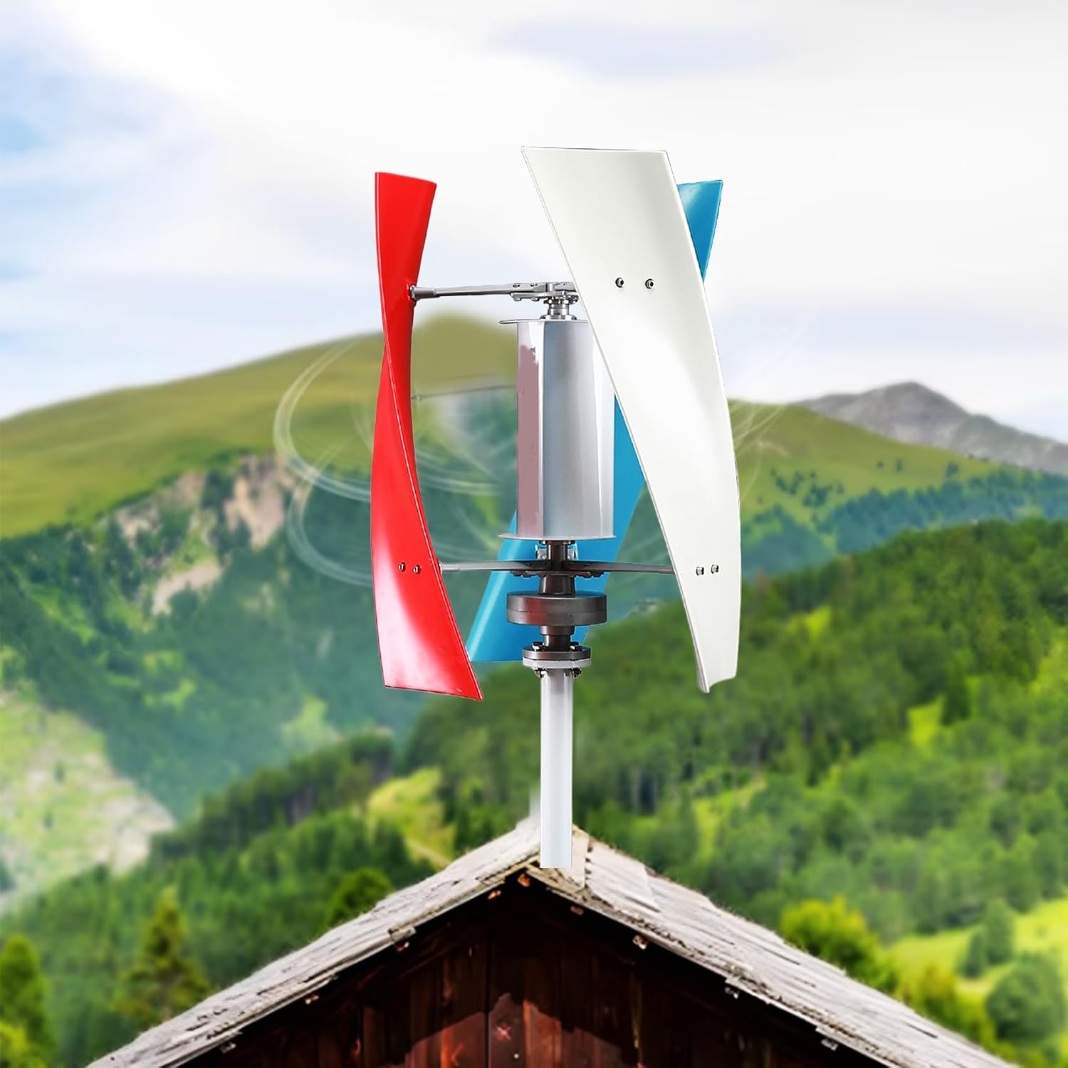 1000W-3000W Vertical Axi Wind Turbines, 120V 220V Generator Motor Kit for Hybrid Wind Solar System with Charge Controller(48V)
