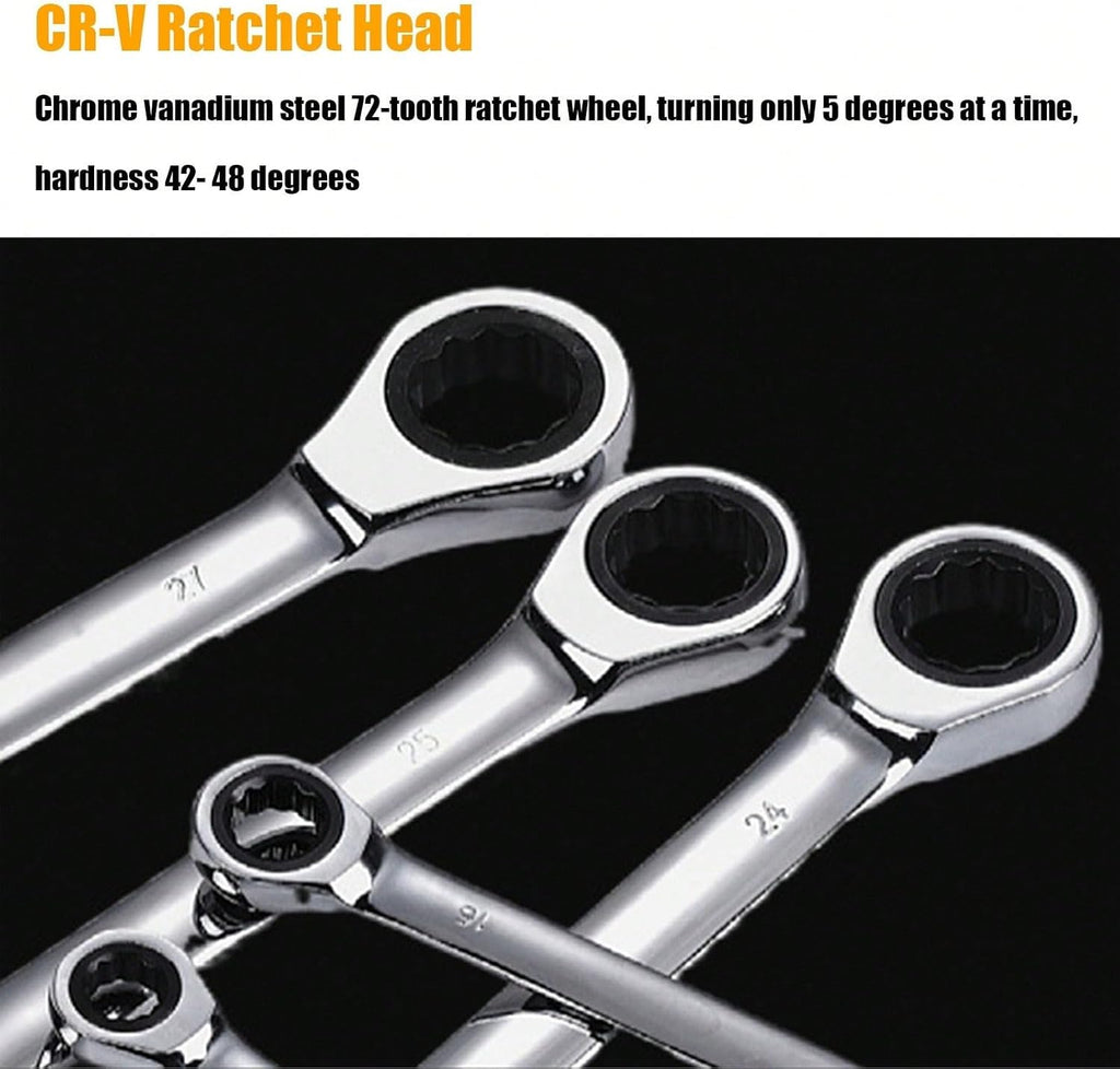 HYCHIKA 6PCS Ratcheting Wrench Combination Set, 18 V Max Cordless Impact Wrench, Tool Combo Kit