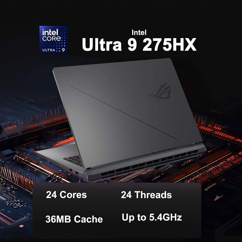 ASUS ROG Strix G18 G815 Gaming AI PC Laptop 18' 2.5k (2560x1600) 240Hz (100% DCI-P3, 3ms) Intel 24-core Ultra 9 275HX 32GB RAM 1TB SSD GeForce RTX 5060 RGB Backlit Wi-Fi7 Win11Pro ICP Hub