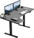 VIVO Electric Corner 58 x 35 in L-Shaped Standing Desk, Memory Height Adjustment, Holds 220 lbs, Reversible Black Top, Black Frame, DESK-KIT-1BRB