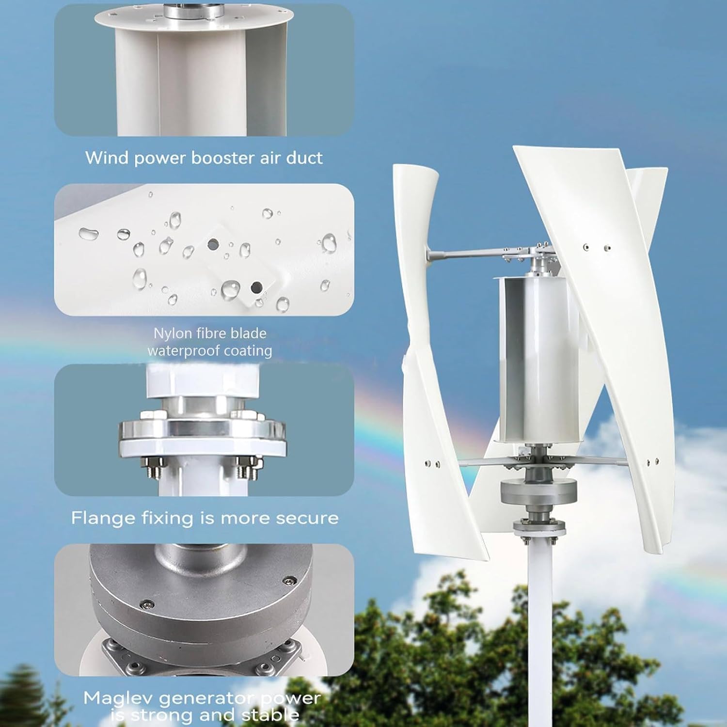 12V 24V Vertical Wind Turbine Generator 3000W,3 Blades Wind Power Generator,Windmill Generator with MPPT Controller,12V