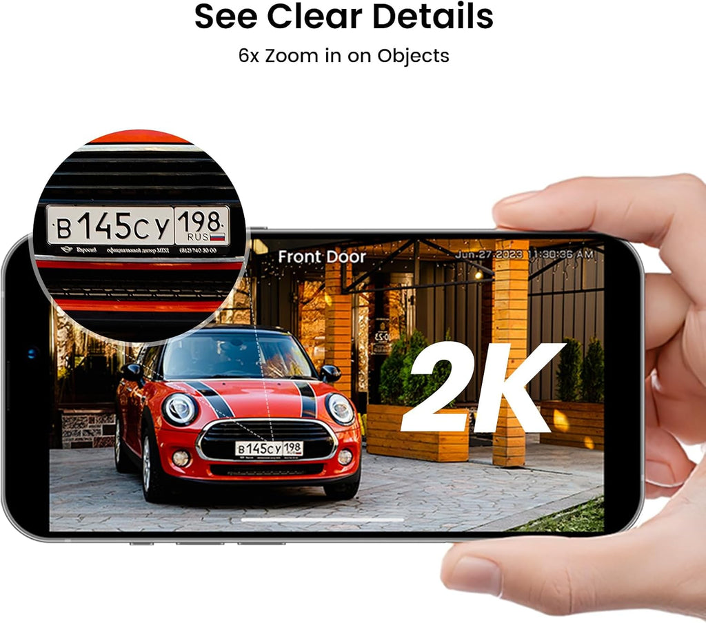 AOSU Solar Security Cameras Wireless Outdoor,4 Cam Kit 2K Doorbell Camera Wireless, No Subscription, No Monthly Fee.