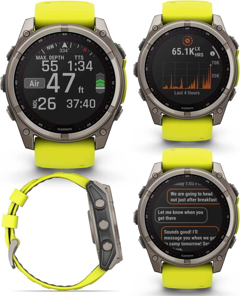Garmin Fenix 8 – 51 mm, Solar, Sapphire Amp Yellow/Graphite Silicone GPS Smartwatch Black Earbuds Bundle