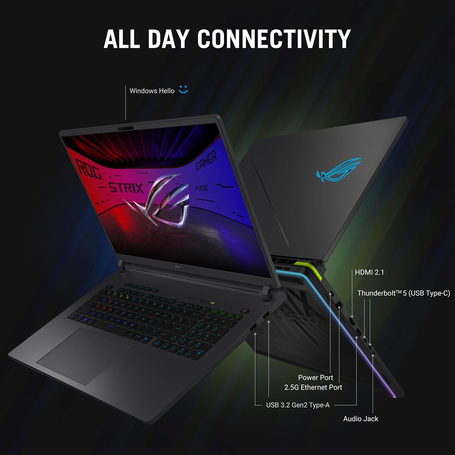 ASUS ROG Strix G16 (2025) Gaming Laptop, 16' ROG Nebula 16:10 2.5K 240Hz/3ms, NVIDIA® GeForce RTX™ 5070Ti, Intel® Core™ U9 HX, 32GB, 1TB, G615LR-DS96-CA