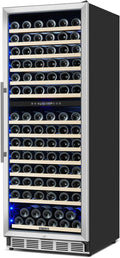 ORYMUSE Dual Zone Wine Fridge Freestanding 175 Bottle, 24 Inch Large Capacity Built-in Wine Cooler Refrigerator with Upgraded Compressor Cooling and Intelligent Temperature Memory
