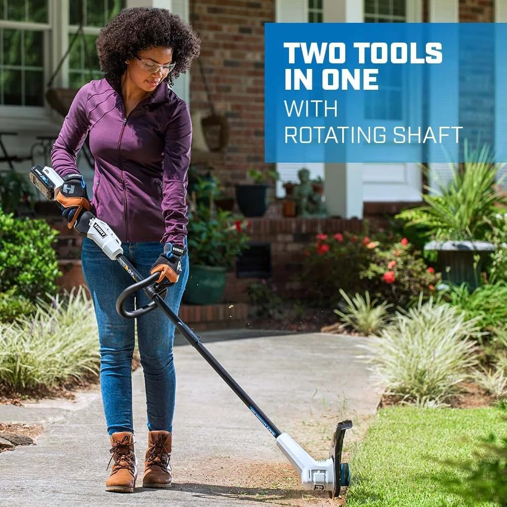 HART 20 Volt 13' Cordless Trimmer & Blower Combo Kit, Lightweight, Battery Powered Lawn Care Set