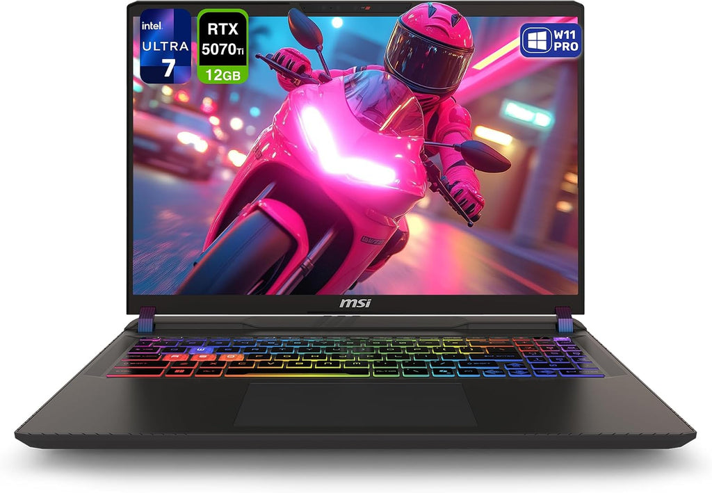 msi Vector 16 HX AI Gaming Laptop, Intel Ultra 7-255HX, 32 GB DDR5 RAM, 1 TB PCIe SSD, 16' FHD+ (1920x1200) 144Hz Display, Nvidia G-Force RTX 5070Ti, Backlit Keyboard, W11 Pro, Cosmo Gray