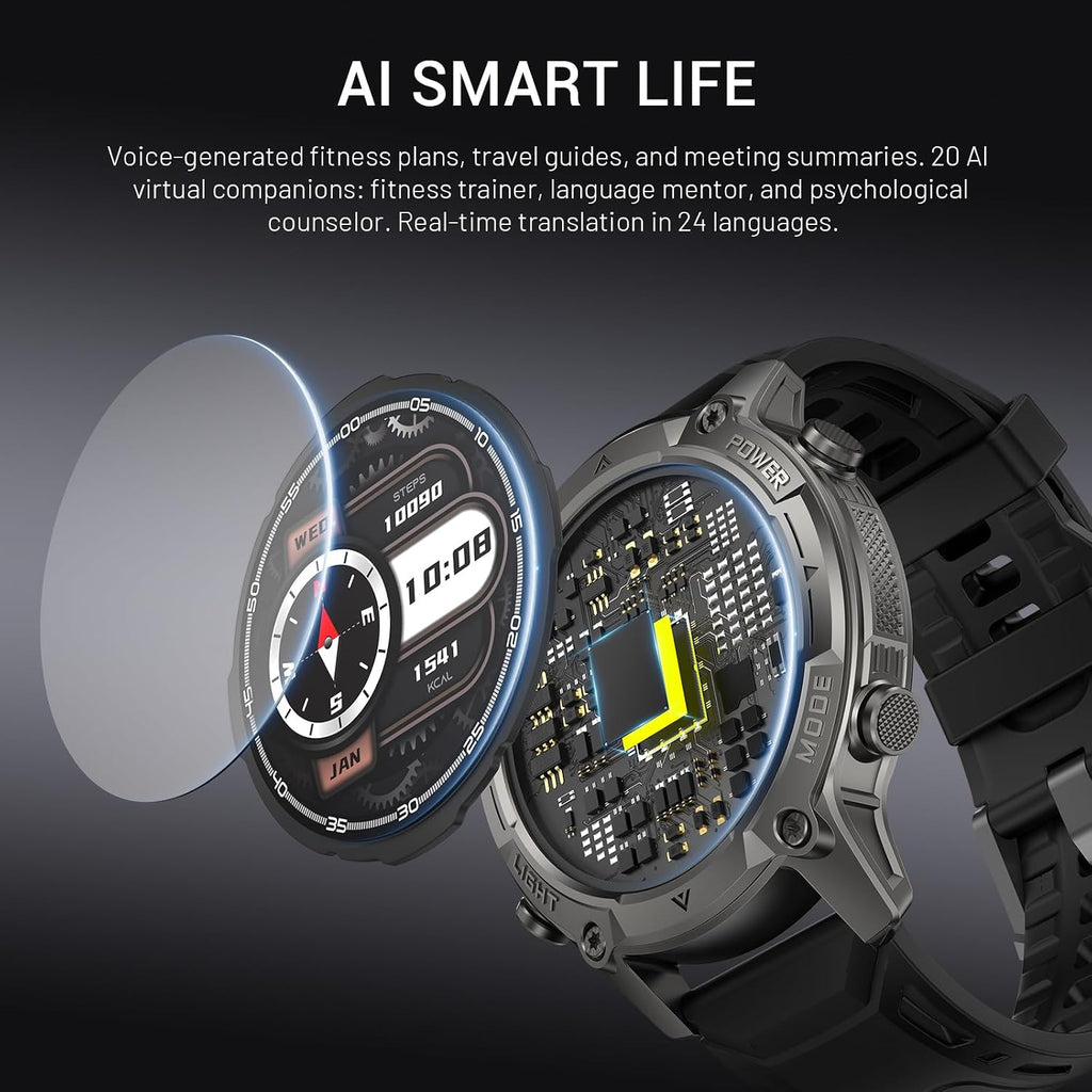 2026 AI Smart Watch with Standalone GPS & Offline Maps, 5ATM Waterproof, 1.43' AMOLED, 21-Day Battery, 178 Sports Modes, Compass, Heart Rate/SpO2/Stress/Sleep Monitor, for Android iOS Men Women