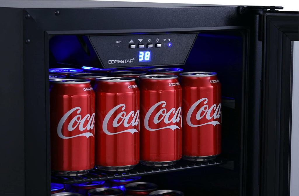EdgeStar BBR901BL 15 Inch Wide 80 Can Built-In Beverage Center with Slim Design - Black