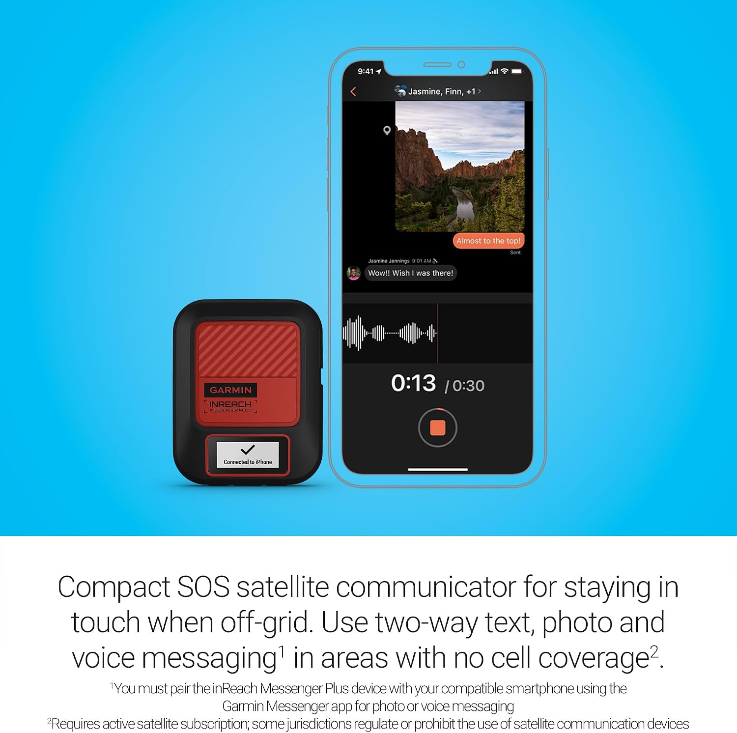 Garmin inReach® Messenger Plus, SOS Satellite Communicator with Photo, Text & Voice Messaging Without Cell Service, Long Battery Life, Durable, Temperature-Resistant, Water-Resistant (IPX7) Design