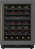 KoolMore Reserve 24 in. Under-Counter Panel Ready Dual Zone Built-in Wine Cooler with Black Shelves and 45 Bottle Capacity in Black (KM-CW46DZ-BPR)