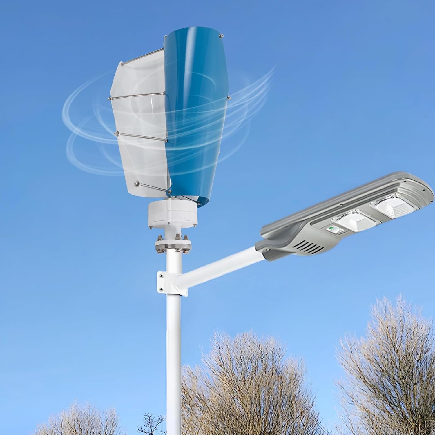 12V 24V 48V No Noise Spiral Wind Power Generator,3000W Vertical Axis Wind Turbine Kit,Controller 2 Blade for Wind and Solar Power Generator