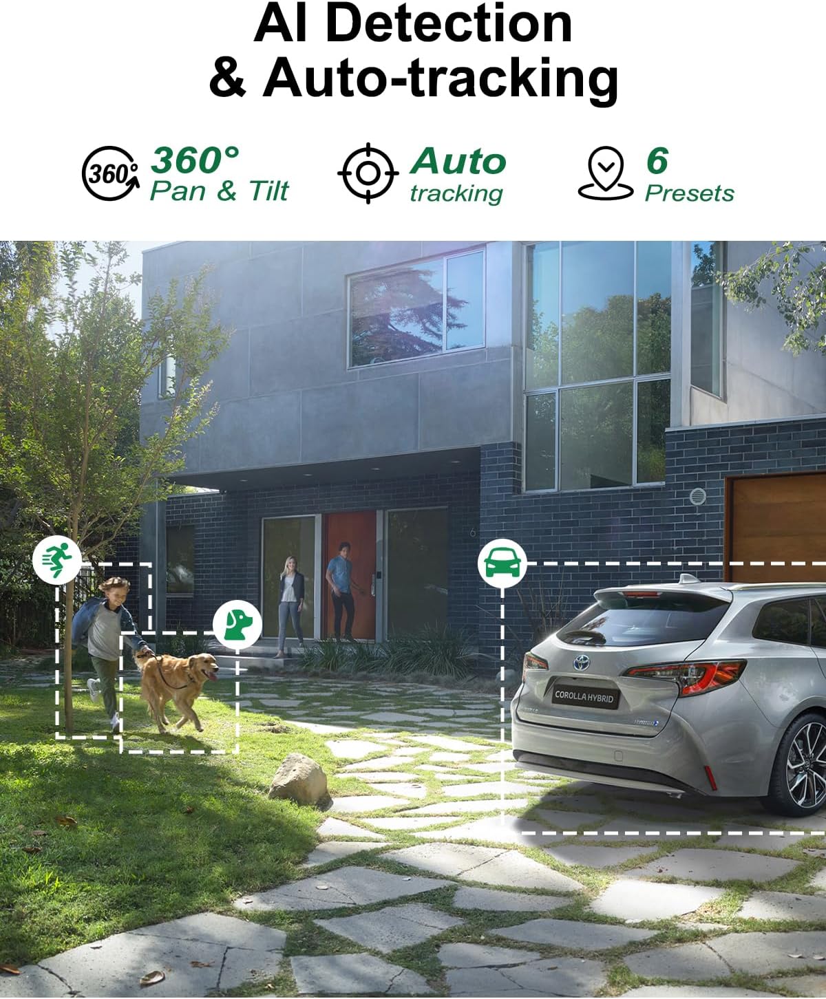 4K Security Camera System Wireless, Dual Lens 4MP+4MP 10X Zoom 2.4G/5G PTZ Cameras for Outdoor Home Security, Auto Tracking, 10' Monitor NVR Pre-Installed with 1TB HDD, 24/7 Record