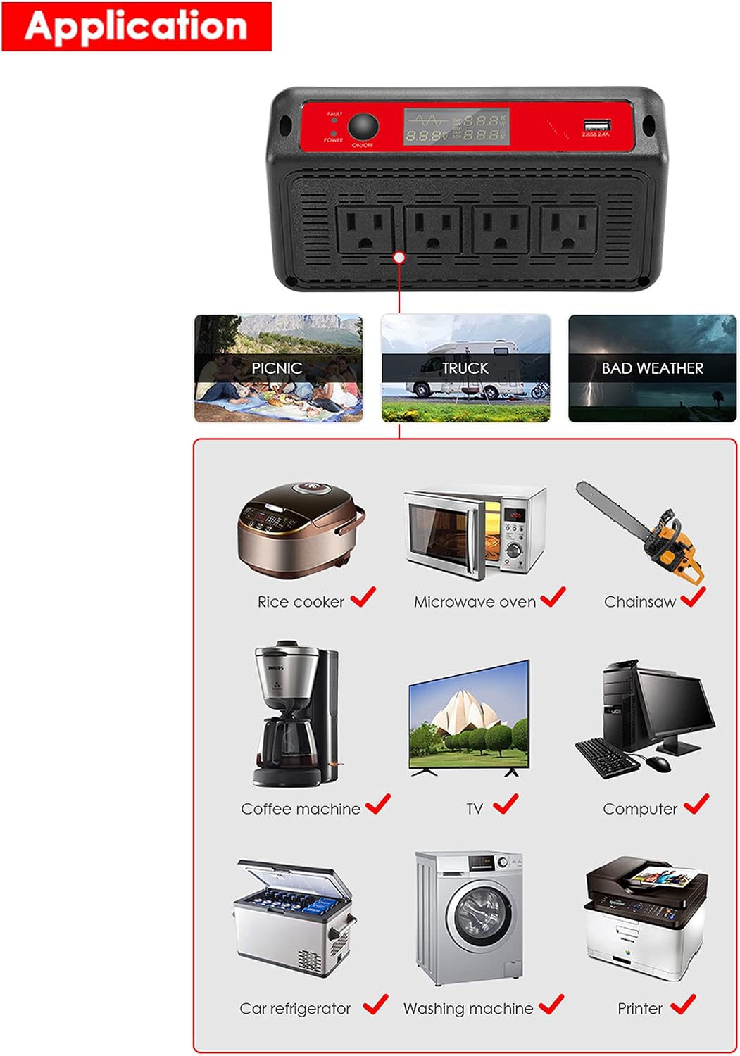 300 Watt (3pcs 100W Mono) Solar Panel Kit + 1500 Watt Power Inverter + Gel Battery Bank for RV, Boat, Cabin, Off-Grid 12 Volt Battery System