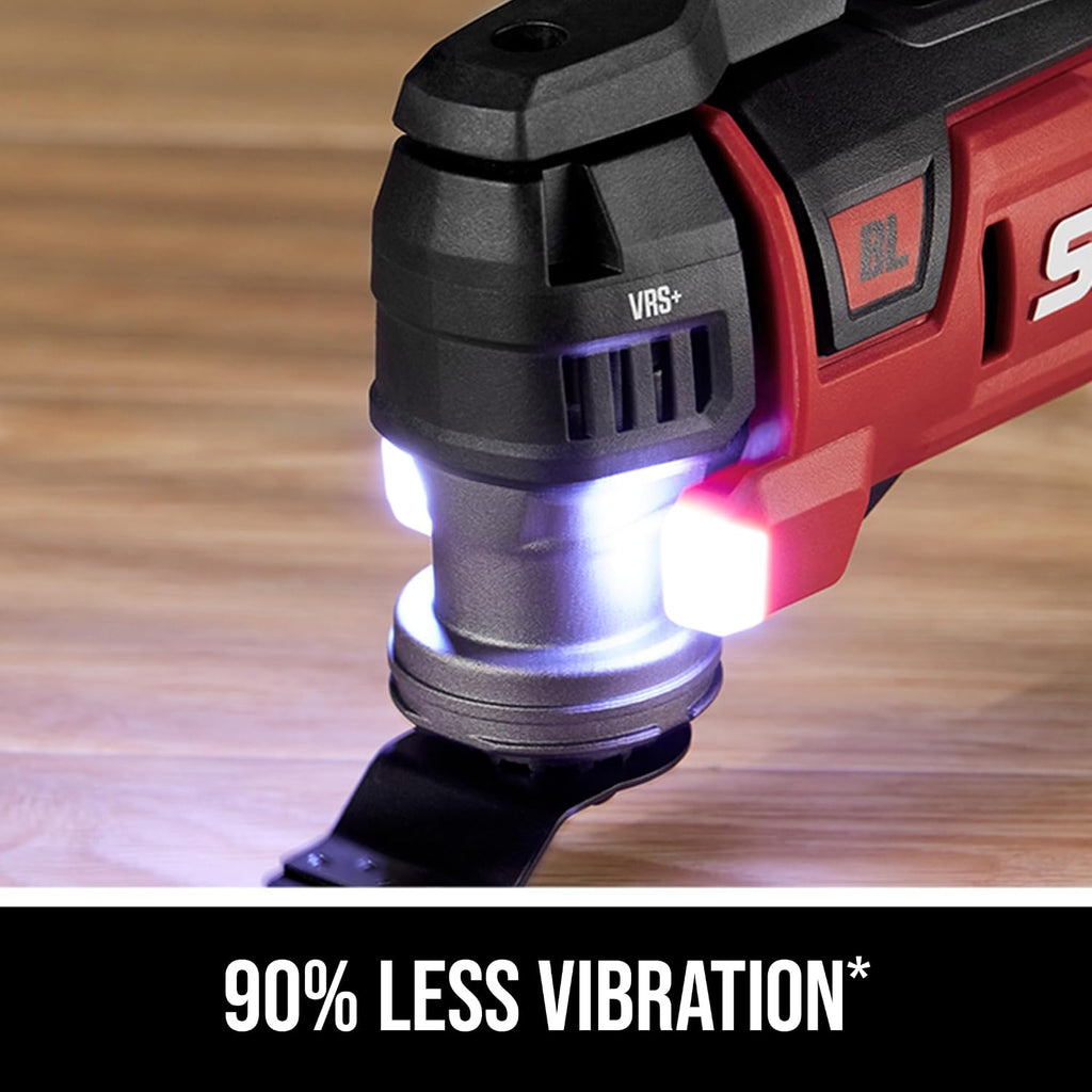 SKIL PWR CORE 20 Brushless 20V Oscillating Tool Kit with 35pcs Sanding Paper, 3 Blades, Sanding Pad, Rigid Scraper, Accessory Case, Includes 2.0Ah Lithium Battery & PWR JUMP Charger - OS5937-10