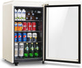 HAILANG Retro Beverage Refrigerator Cooler, 3.2 Cu.ft Mini Fridge with Glass Door for Soda Beer Wine, Beverage Cooler Prefect for Home, Bar