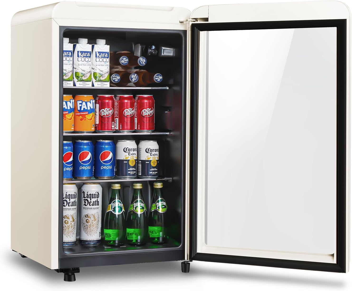 HAILANG Retro Beverage Refrigerator Cooler, 3.2 Cu.ft Mini Fridge with Glass Door for Soda Beer Wine, Beverage Cooler Prefect for Home, Bar