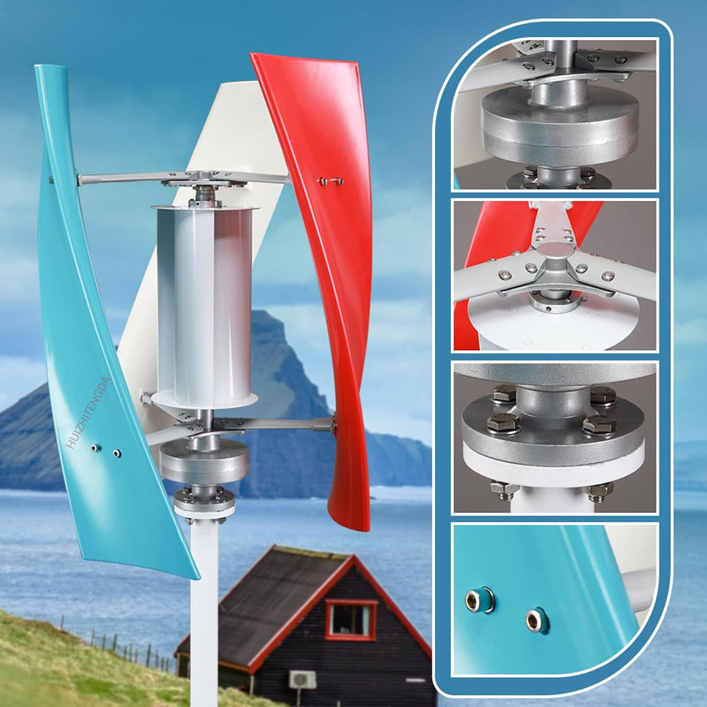 3000W Wind Turbine Generator Kit 12V 24V 48V 220V Low Starting Wind Speed Energy Generator Wind Power Kit for Lighting on Farm Streets,12v