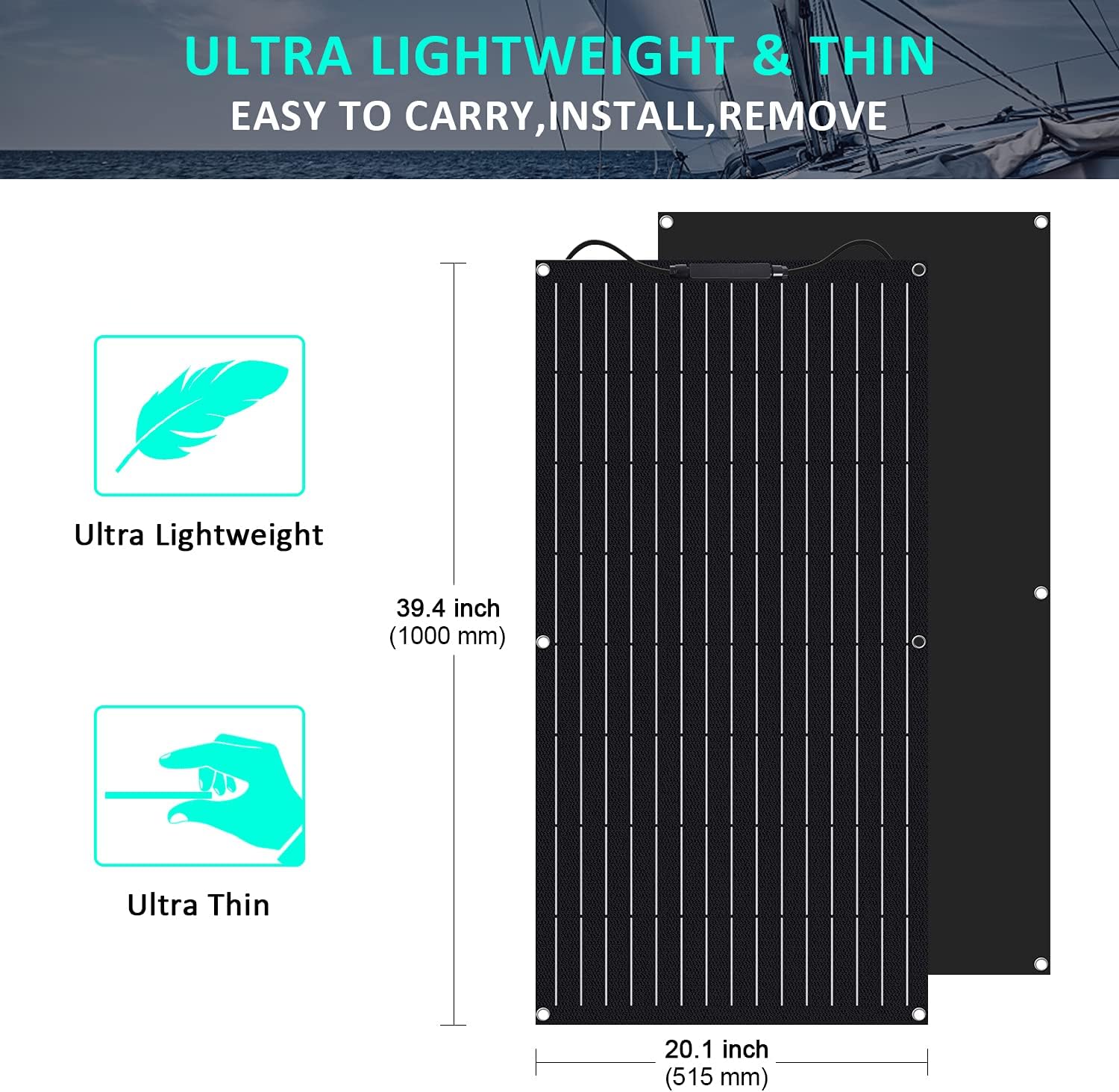 700W Solar & Wind Power Kits Home Off-Grid System for Charging 12V Battery：400W Wind Turbine Generator + 300W ETFE Flexible Mono Solar Panel + Hybrid Charge Controller+ 1000W 12V Inverter