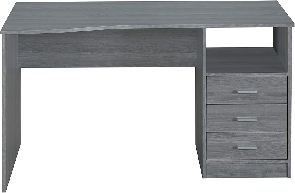 Techni Mobili 51' Classic Computer Desk with Drawers, 3-Drawer Home Office Desk with Storage (Light Grey)