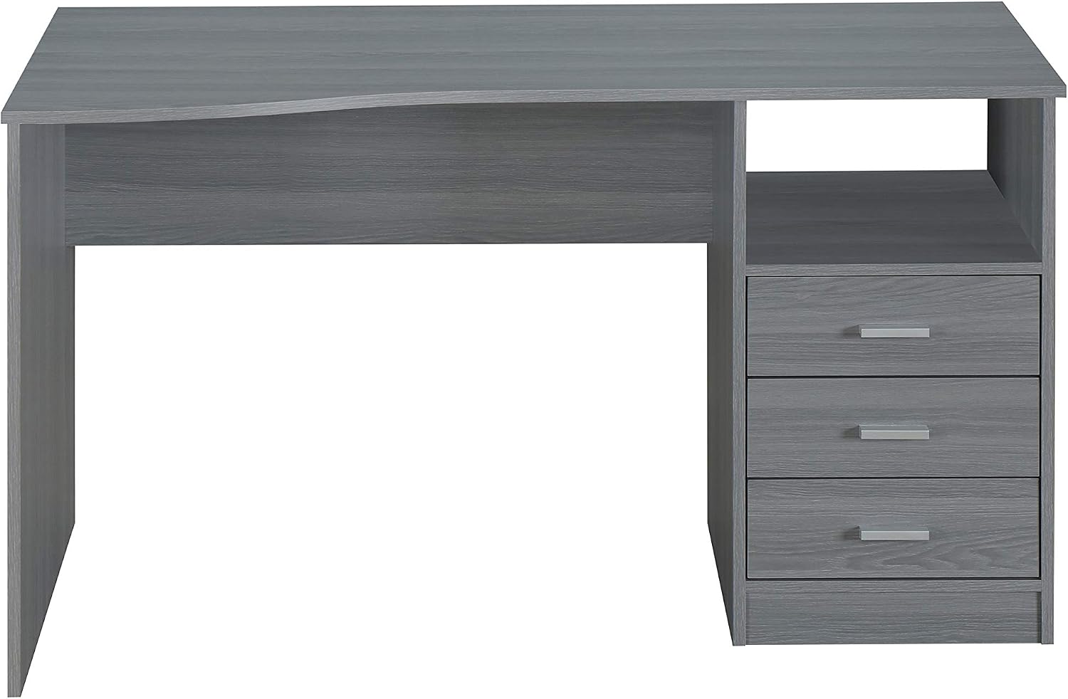 Techni Mobili 51' Classic Computer Desk with Drawers, 3-Drawer Home Office Desk with Storage (Light Grey)