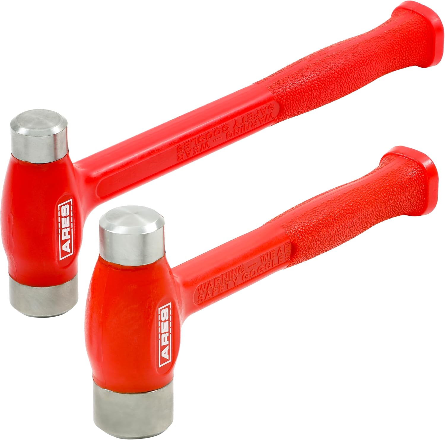 ARES 4131033 – 2-Piece Flat Steel Face Deadblow Hammer Set - 36oz and 43oz Hammers - Steel Shot-Filled Head for Greater Accuracy and Striking Force – Flat Steel Ends for Precise, Powerful Force