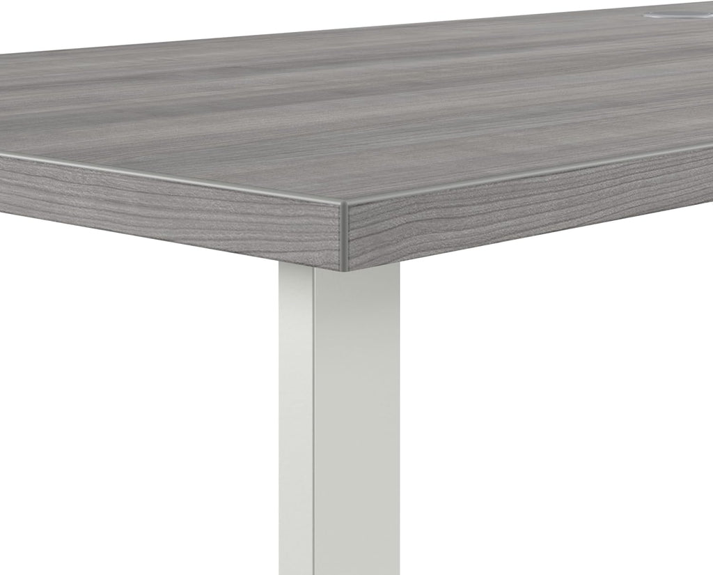 Bush Business Furniture Hustle 60W x 30D L Shaped Computer Desk with Metal Legs in Platinum Gray, Modular Corner Table for Home and Professional Office