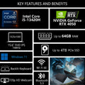 msi Thin 15 15.6' FHD 144Hz Gaming Laptop, Intel i5-13420H (8 Cores, Up to 4.6 GHz), NVIDIA GeForce RTX 4050, 16GB RAM, 512GB PCIe SSD, Wi-Fi 6E, USB-C, Backlit Keyboard, HD Camera, Gray, Windows 11