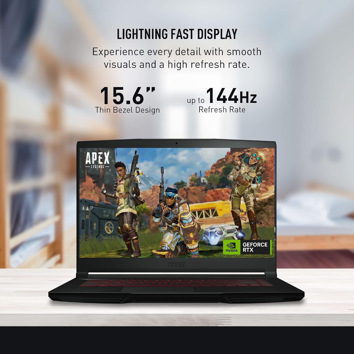 MSI Thin GF63 15.6' 144Hz Gaming Laptop: 12th Gen Intel Core i7, NVIDIA GeForce RTX 4050, 16GB DDR4, 512GB NVMe SSD, Type-C, Cooler Boost 5, Win11 Home: Black 12VE-066US (Renewed)