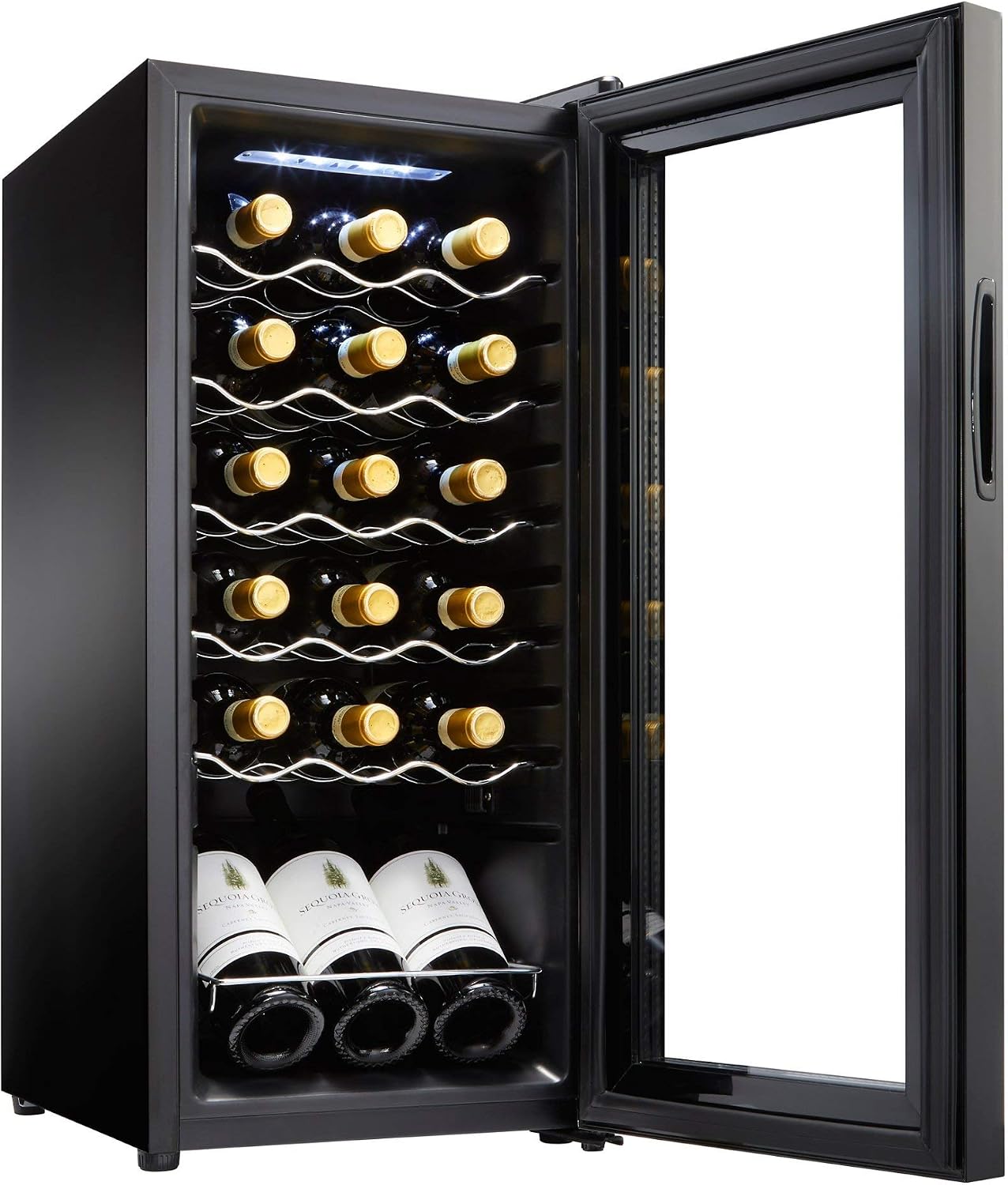 Wine Enthusiast 18-Bottle Compressor Wine Cooler - Freestanding 1.8 Cu. Ft. Wine Refrigerator for Home & Kitchen, Energy-Efficient Cooling of 41-64°F, LED Digital Control Panel