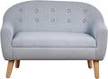 Qaba 2-Seat Kids Sofa, Toddler Sofa Couch, Linen-Like Fabric and Wooden Frame Sofa Chair for Ages 3-7, 11' High Seat, Gray