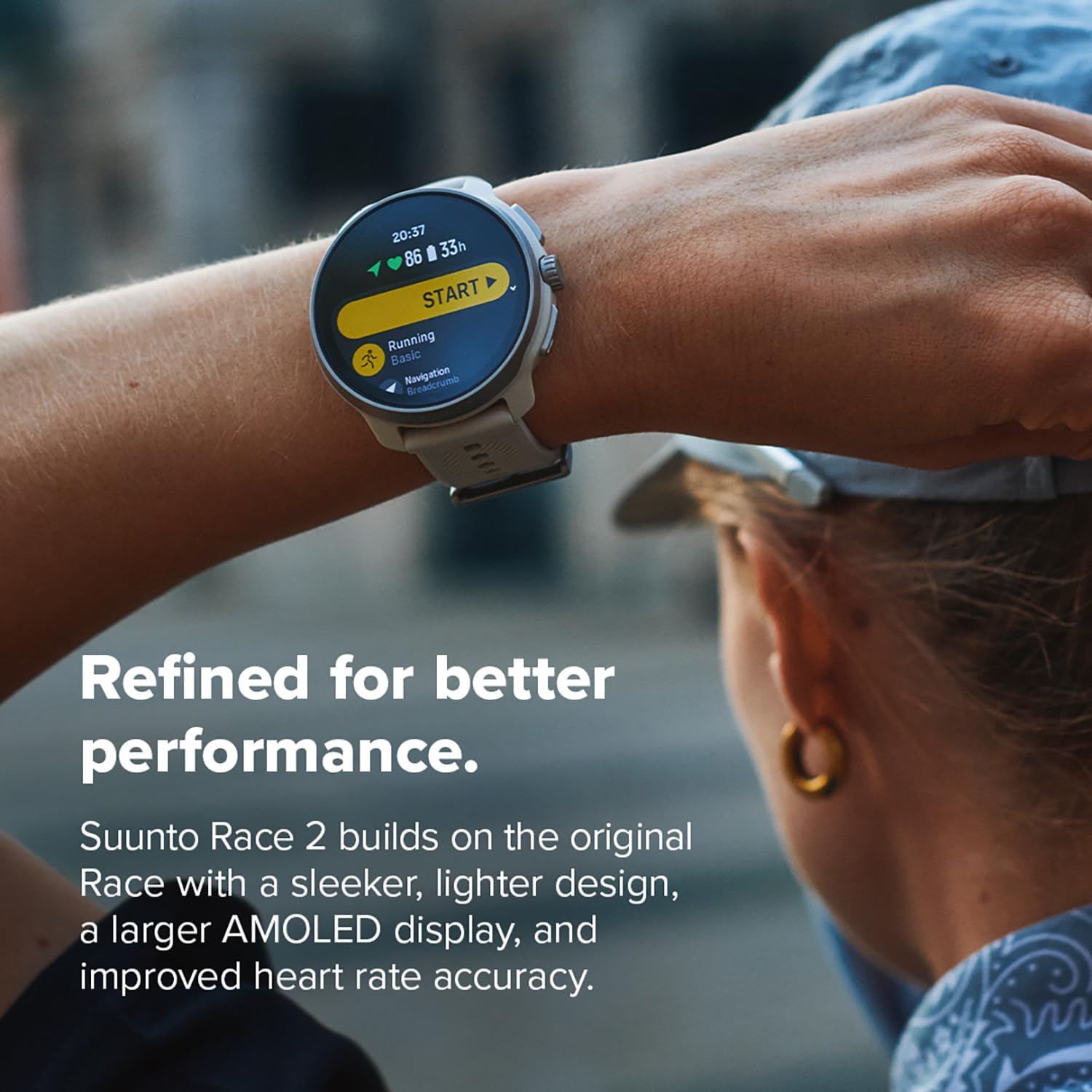 SUUNTO Race 2 GPS Sports Watch, 1.5' AMOLED Touchscreen w/Crown, 16 Days Battery Life, Training Metrics and Recovery Insights, Dual-GNSS, 32GB Global Offline Maps, Lightweight, All Black