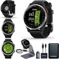 Garmin Approach S44 Essential Golf GPS Smartwatch | AMOLED Touchscreen Display | On-Course Features and Signature Series Power Bundle | Black Silicone Band