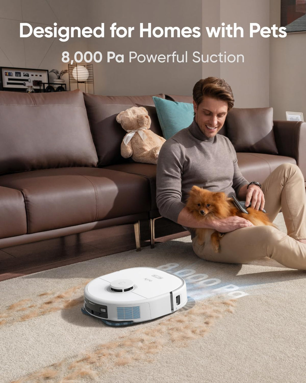 eufy X10 Pro Omni Robot Vacuum White + 2 Replacement Washable Filter