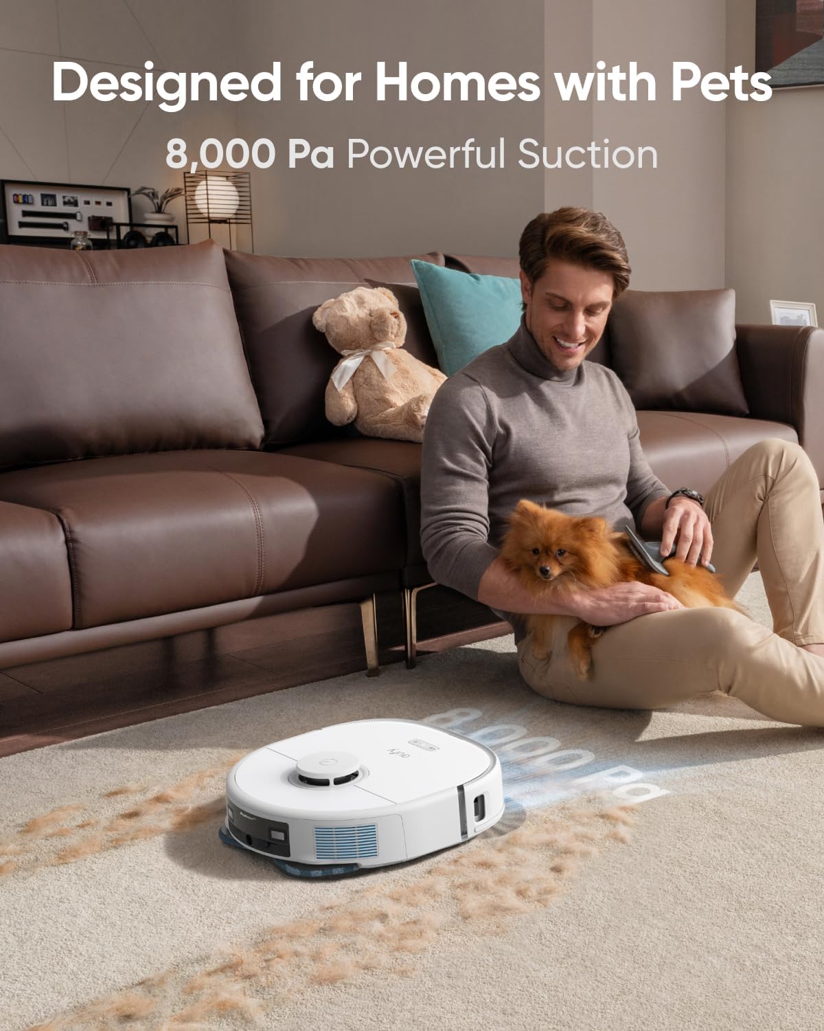 eufy X10 Pro Omni Robot Vacuum White + 2 Replacement Washable Filter