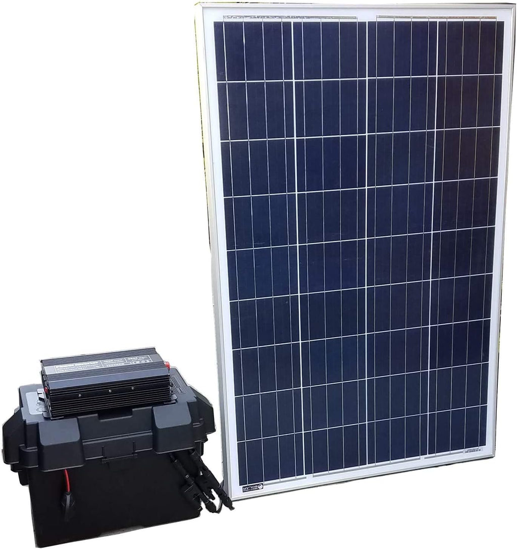 Tektrum Rugged Portable 1500w/3000w Powerpack Power Station, Silent Gas Free Generator, 100Ah Battery, 12V/AC/USB, Charge Solar/Wall/Car - for Emergency, Daily Use - Plug-N-Play (100w Solar Panel)
