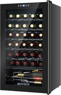 ROVSUN 34 Bottle Wine Cooler Refrigerator, Compressor Wine Fridge Chiller with Digital Temperature Display, Freestanding Single Zone Beverage Refrigerator for Red/White Wines Beer Soda