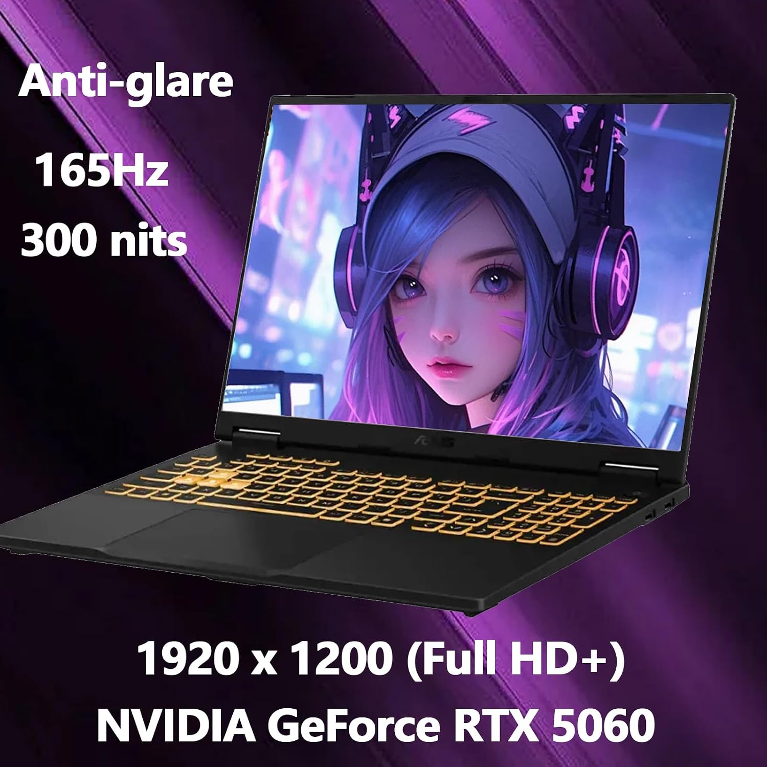 ASUS TUF F16 Gaming Laptop - 16' FHD Display(1900×1200), Intel 16-Core i7-14650HX, NVIDIA GeForce RTX 5060, Win 11 Pro, WiFi 6E, Backlit Keyboard, w/Accessories, 64GB RAM, 1TB SSD