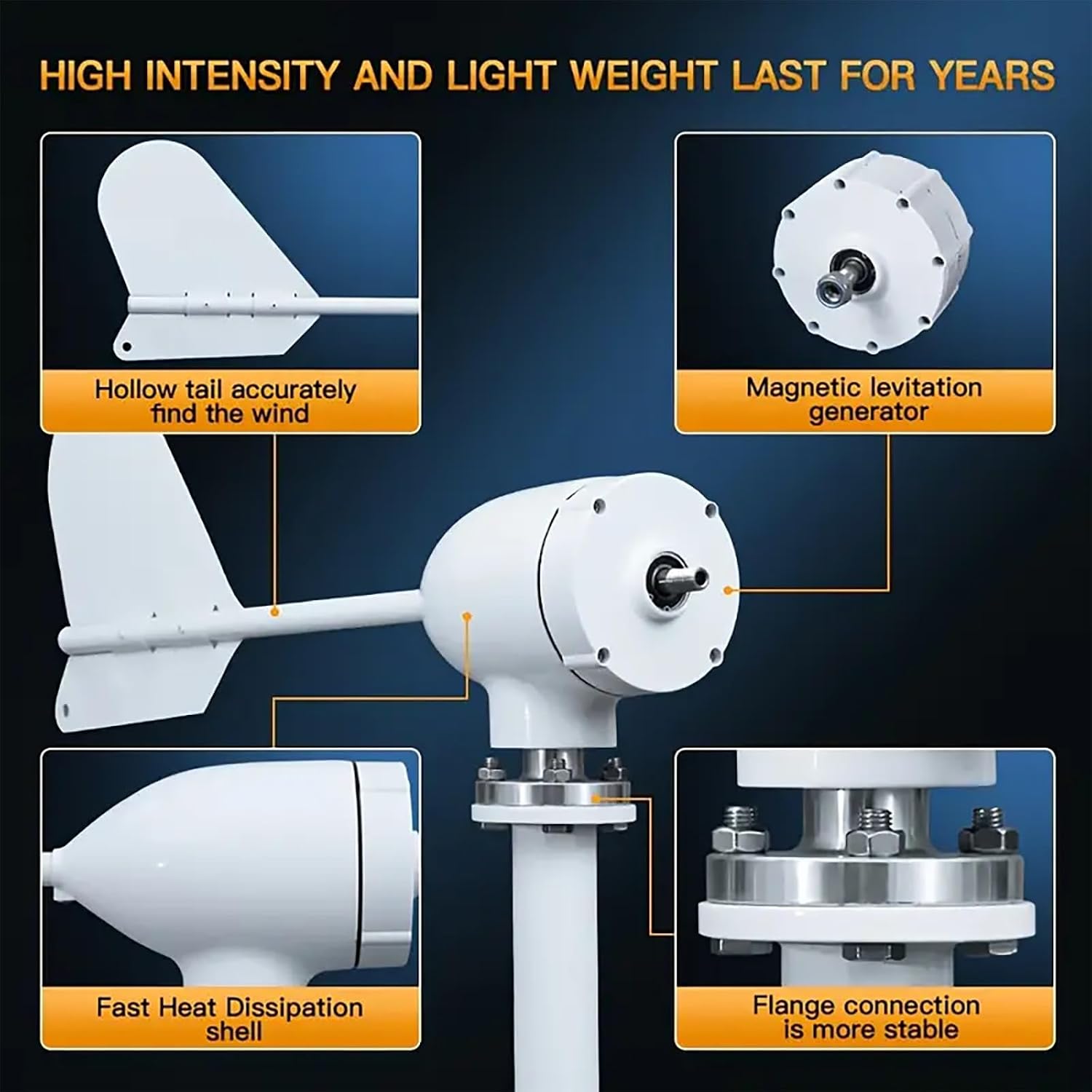 3000W Wind Turbine Generator Kit 12V 24v 48v Free Energy Windmill Horizontal Axis Wind Turbine Home Three Phase Generator Maglev Breeze Start(48V)