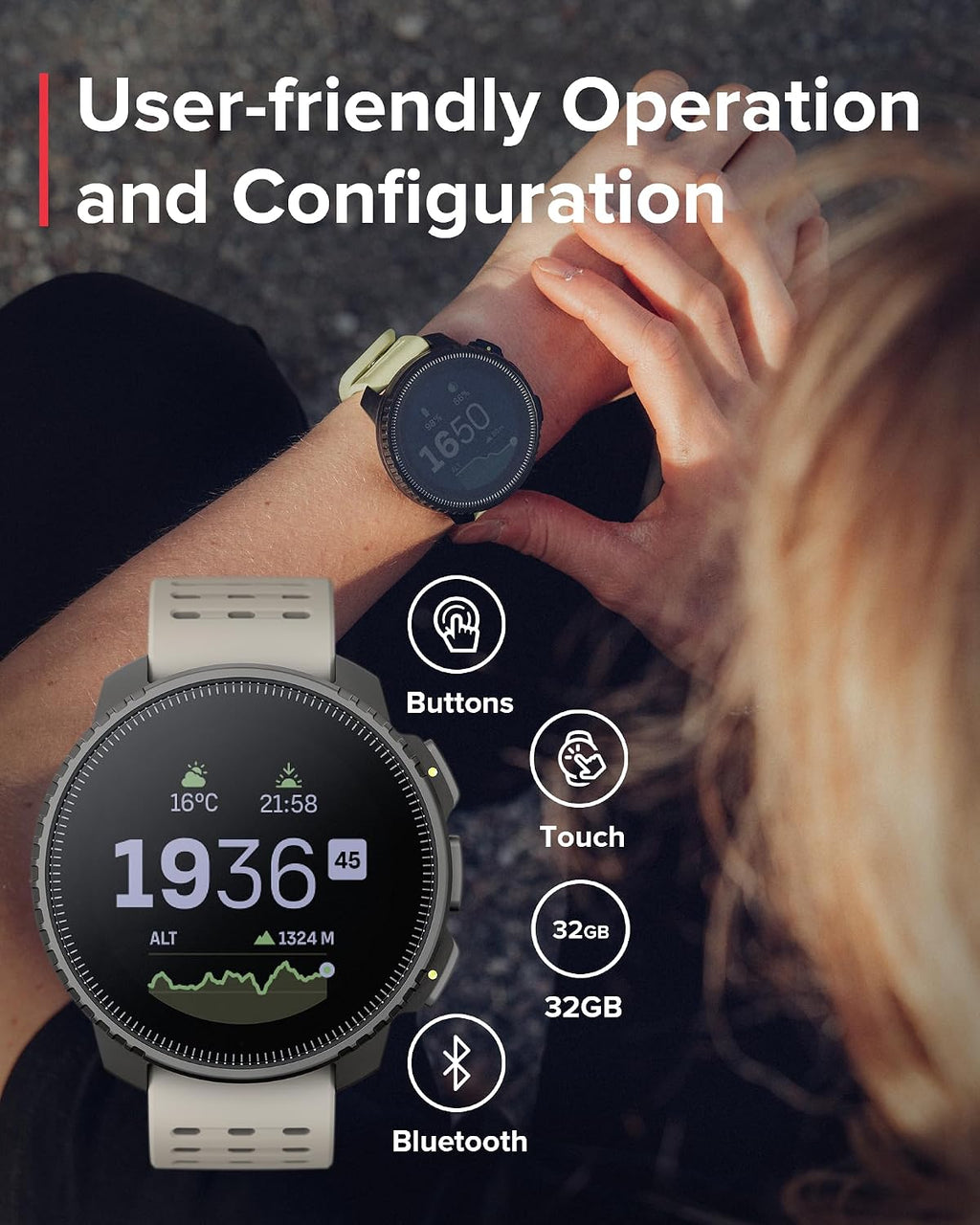 SUUNTO Vertical GPS Adventure Watch, Activity Tracker w/Dual-Band GNSS & Offline Maps, Supports 95+ Sports, Training Metrics & Recovery Insights, Solar Charging Opt. for 1yr Daily Use