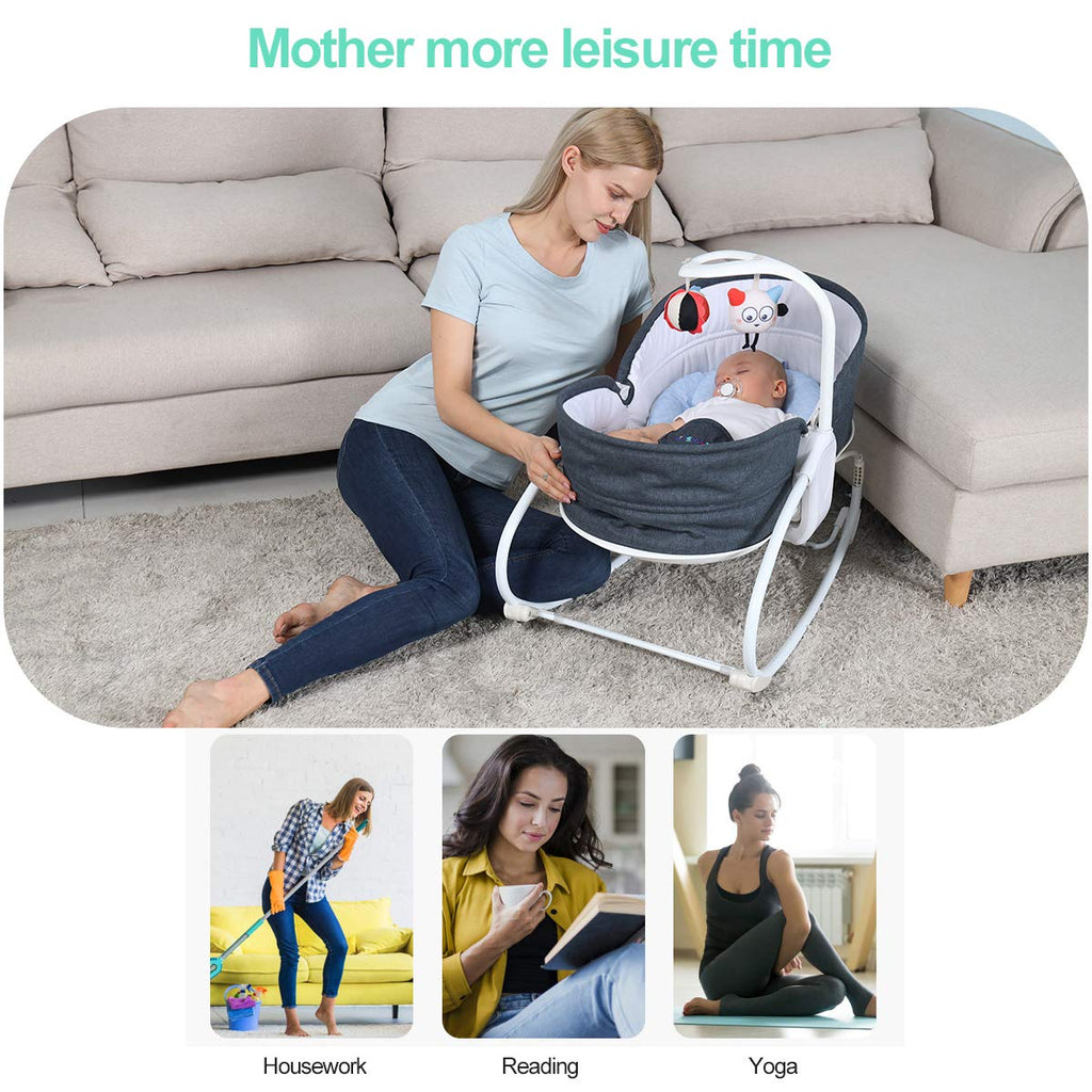 3-in-1 Baby Bouncers, Can sit and Lie Down, Brilliant Bouncer,Rocking Bouncer, Soothing Vibration, 3rd Gear Adjustment, Suitable for Babies Boys/Babies Girls/Newborns Baby
