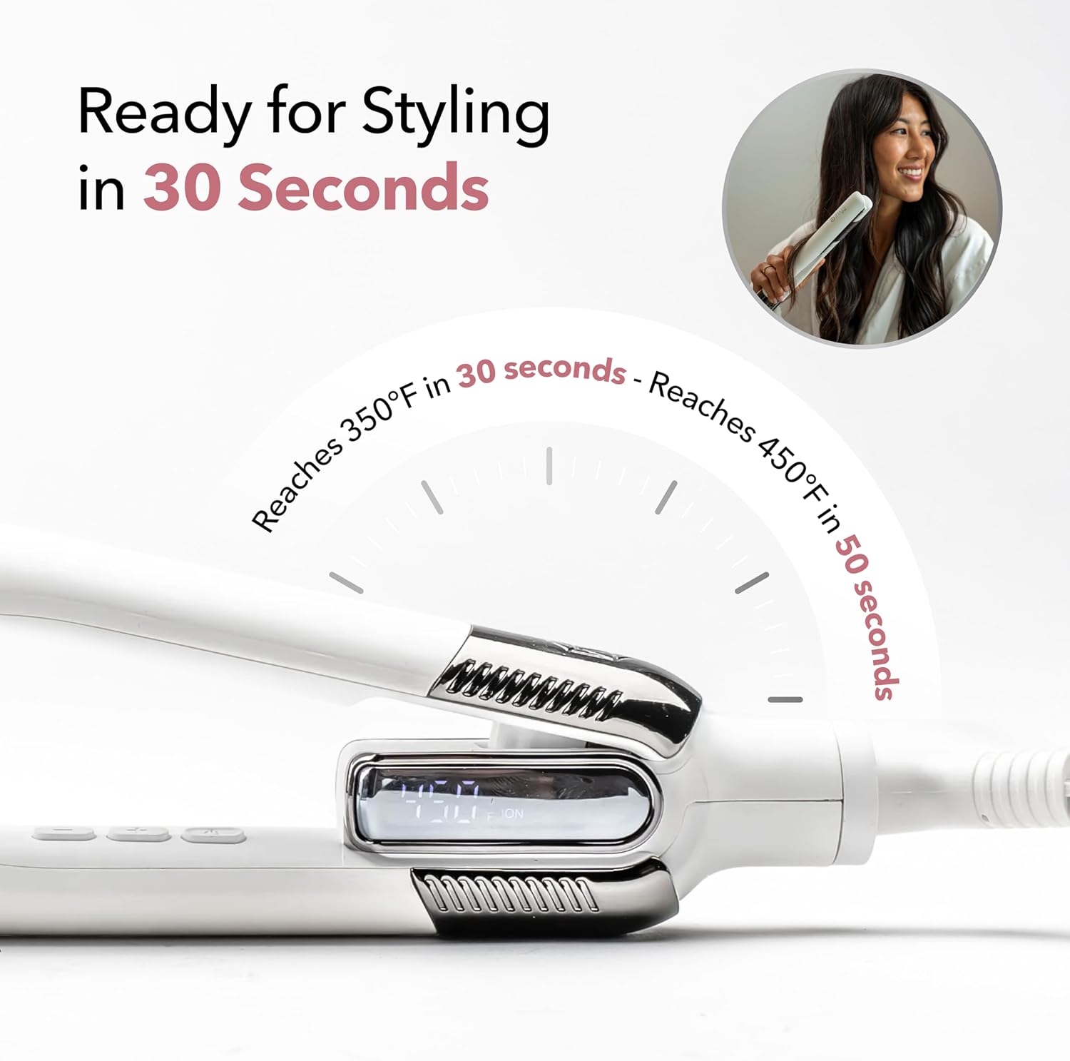 SRILabs StyleQ Flat Iron Hair Straightener — Red Light Therapy, Titanium Plates, Graphene Technology, Negative Ions | 12 Heat Settings | Frizz-Free Results for All Hair Types
