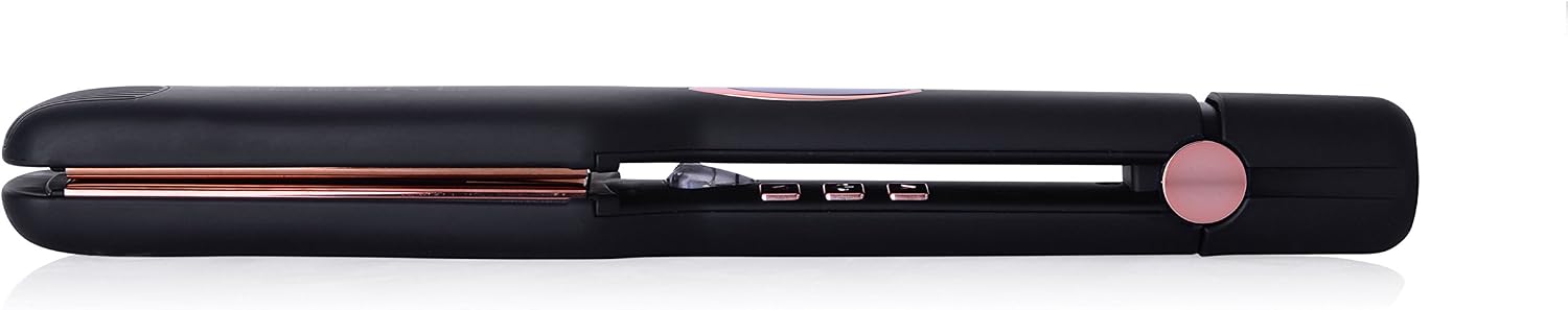 Sleek'e Hair Infrared 2' Wide Flat Iron Professional Ceramic Tourmaline-Infused Titanium Straightener (2inch, Black and Rose Gold)