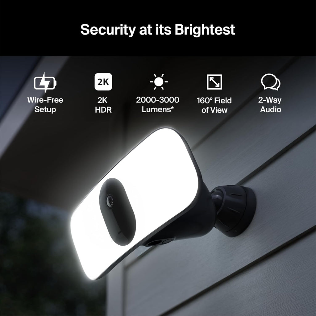 Arlo Pro 3 Floodlight Camera + Outdoor Charging Cable | Home Security Camera with 2K Video and HDR | Wire-Free, Weather-Resistant, Color Night Vision, Spotlight, 160-Degree Field of View, 2-Way Audio