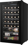 Winado Wine Cooler Refrigerator, 34 Bottle Freestanding Compressor Wine Cooler w/Digital Temp Control, Mini Wine Fridge with Double-Layer Glass Door & Removable Shelves