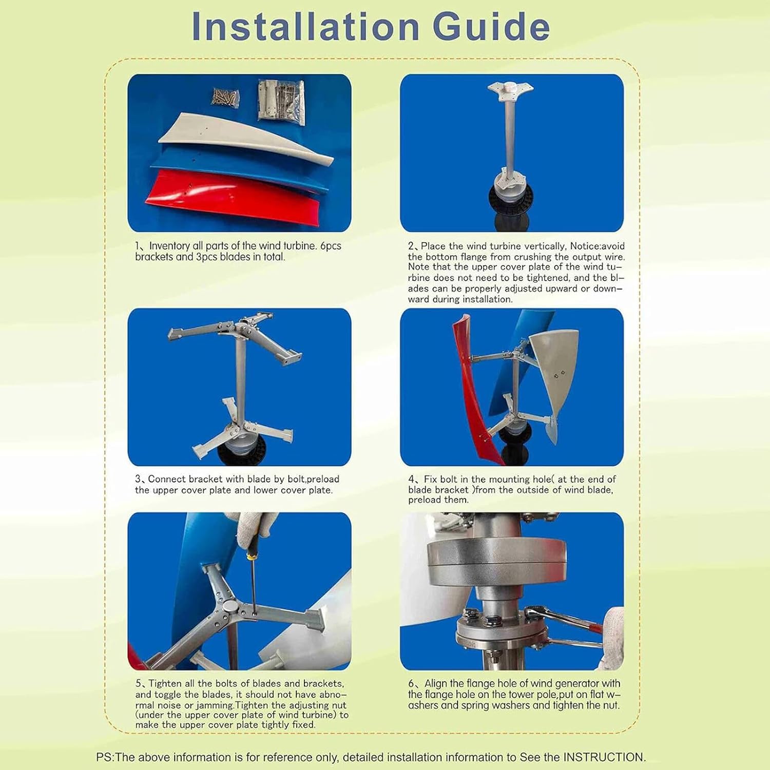 Wind Turbine Generator Kit 3000W/5000W,12V 24V 48V Portable Vertical Helix Wind Power Turbine Generator Kit,3 Blade Wind Generator Kit with Charge Controller for Marine RV Home,3000W-24V